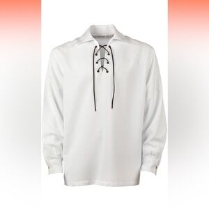 NWT DSS Kilt- Scottish Jacobite Gillie Shirt Eggshell, Size 4X 54 - 56” Chest